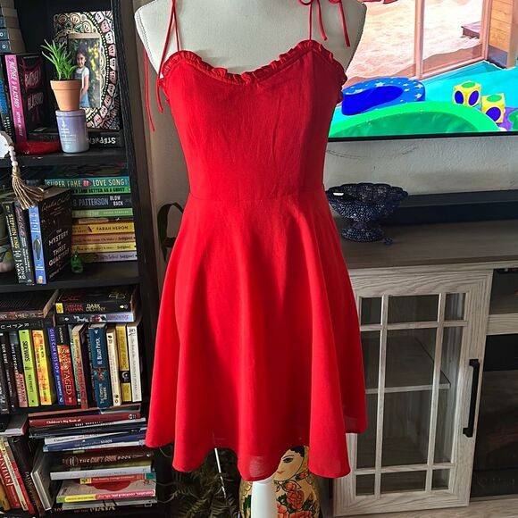 Lulus Size Small Red Flowy Dress Fit & Flare - Picture 1 of 7